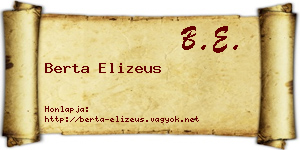 Berta Elizeus névjegykártya